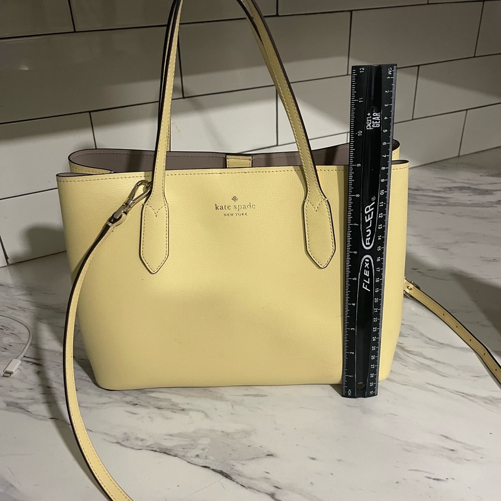 Kate Spade Yellow Structured Tote with Gold Hardware